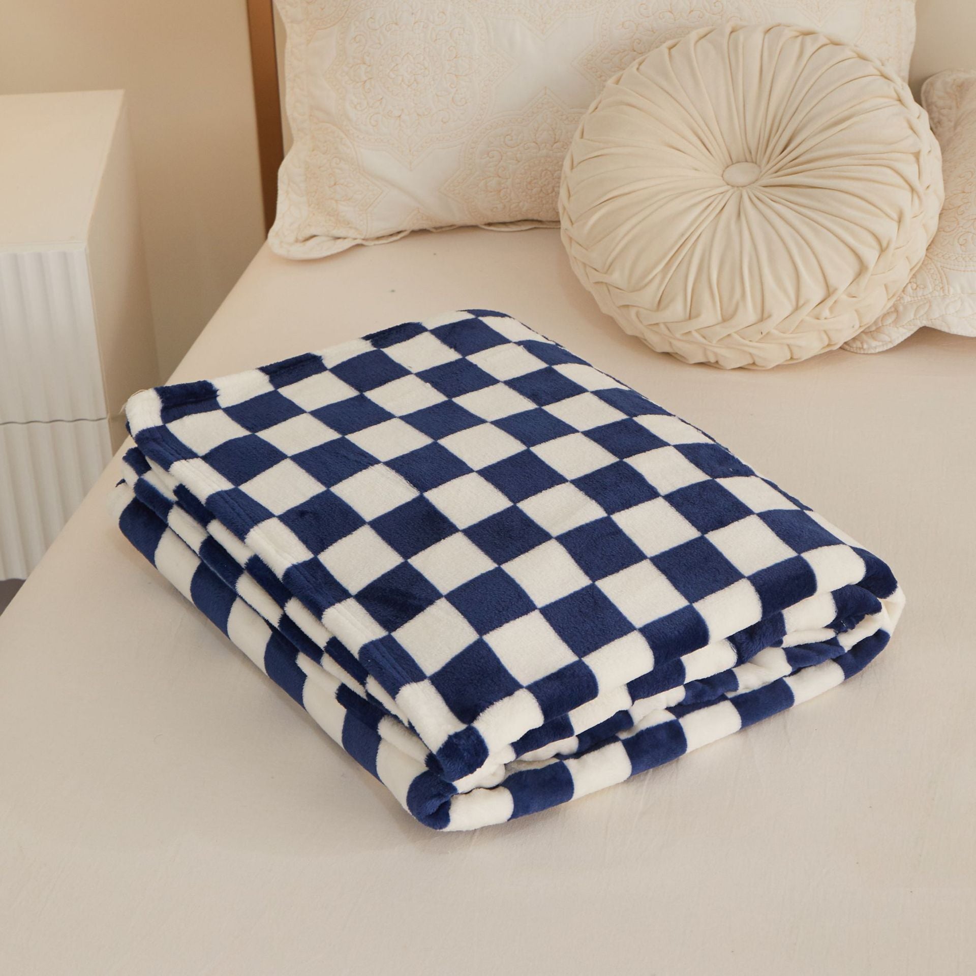 Printed Plaid Flannel Thickened Blanket