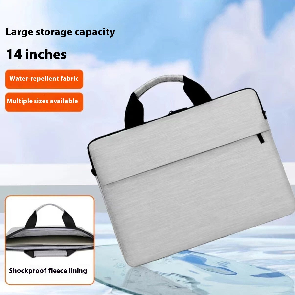 Sacoche pour ordinateur portable légère pour homme avec doublure intérieure