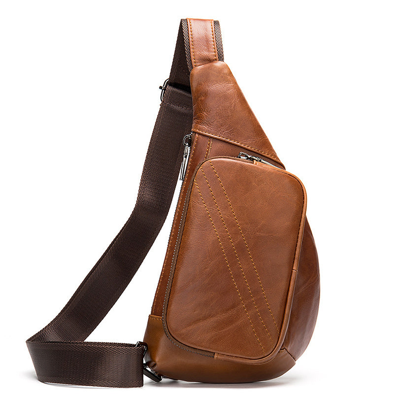Sac de Poitrine en Cuir Vintage pour Homme