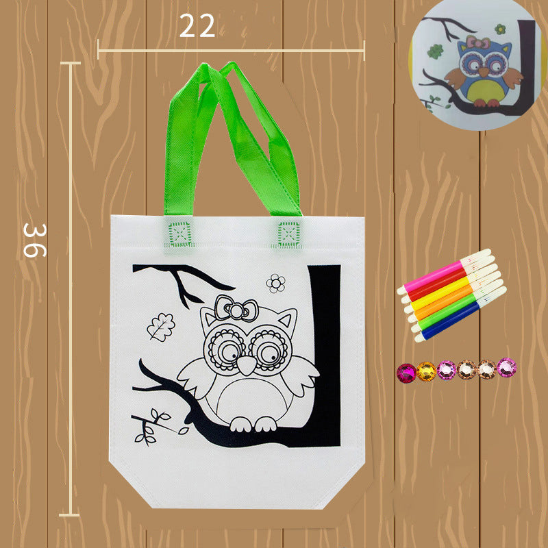 Non-woven Children's Hand-painting And Coloring Graffiti Bag
