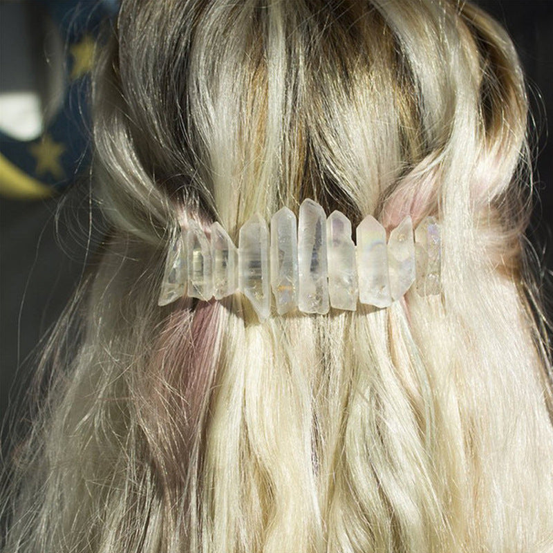 8cm Barrette à cheveux en cristal printanier multicolore