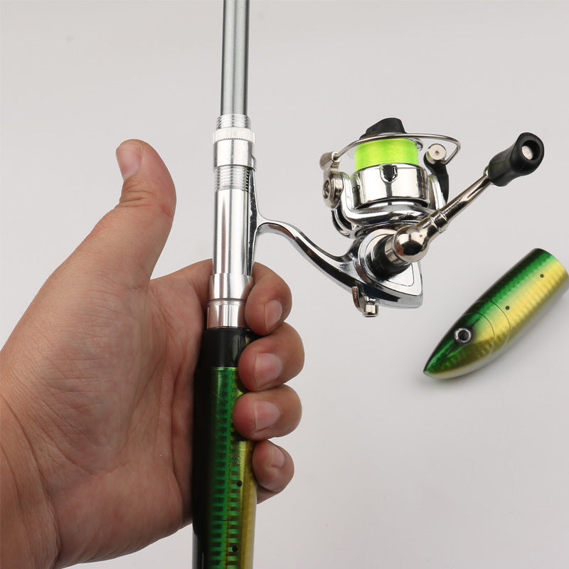 Mini canne à pêche portable avec moulinet