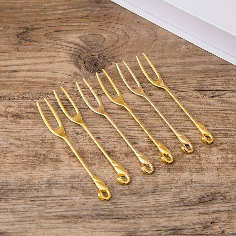 Coffee Spoon Fruit Fork Set Western Cutlery Dessert Swan Fork Holder Tableware