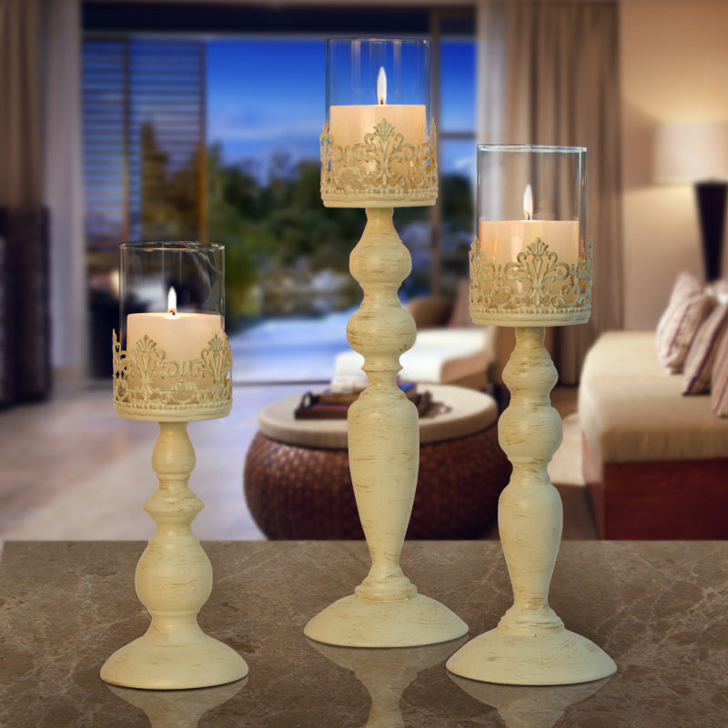 European Style Creative Wrought Iron Hollow Candle Holder