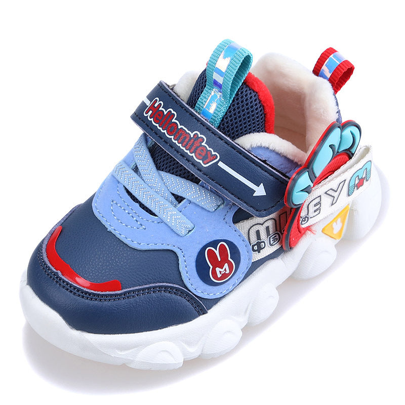 Super light solid-soled warm toddler shoes