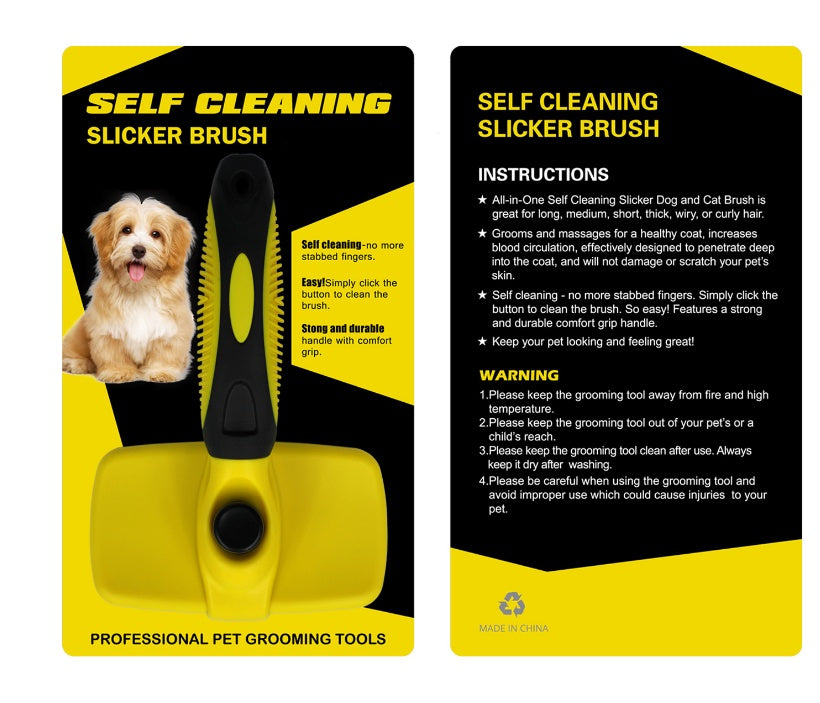 Brosse autonettoyante pour animaux de compagnie
