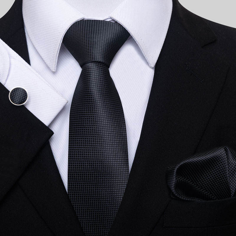 Ensemble cravate, pochette et boutons de manchette élégant pour hommes