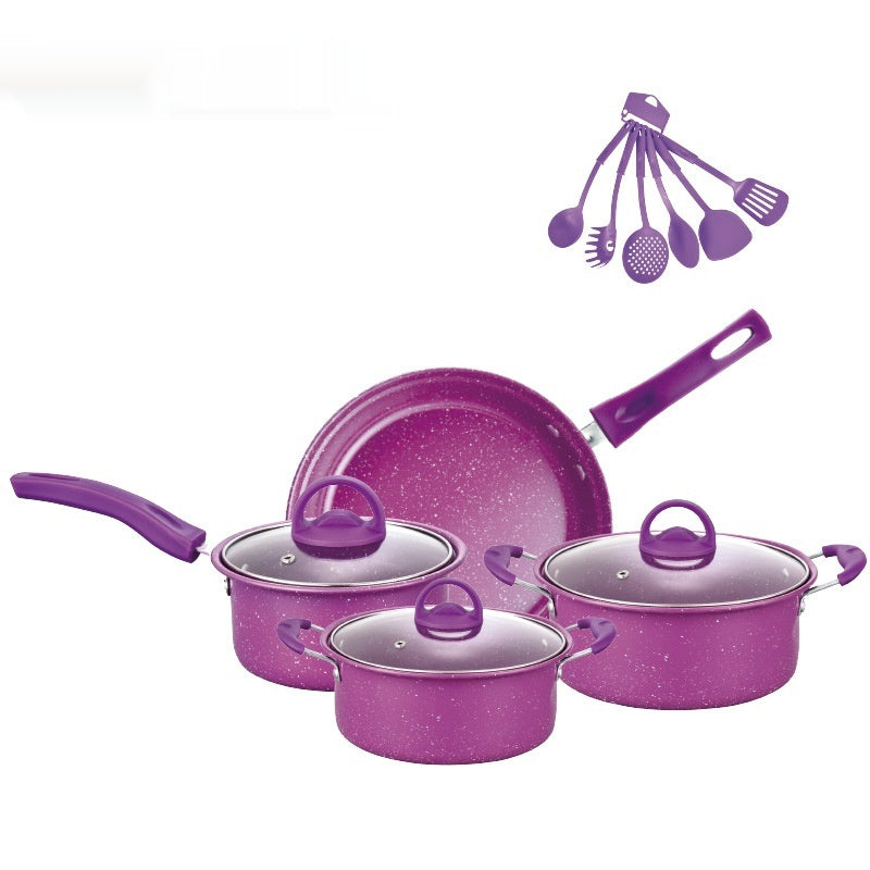 Batterie de cuisine 13 pièces antiadhésive, pot à soupe, omelette, revêtement céramique