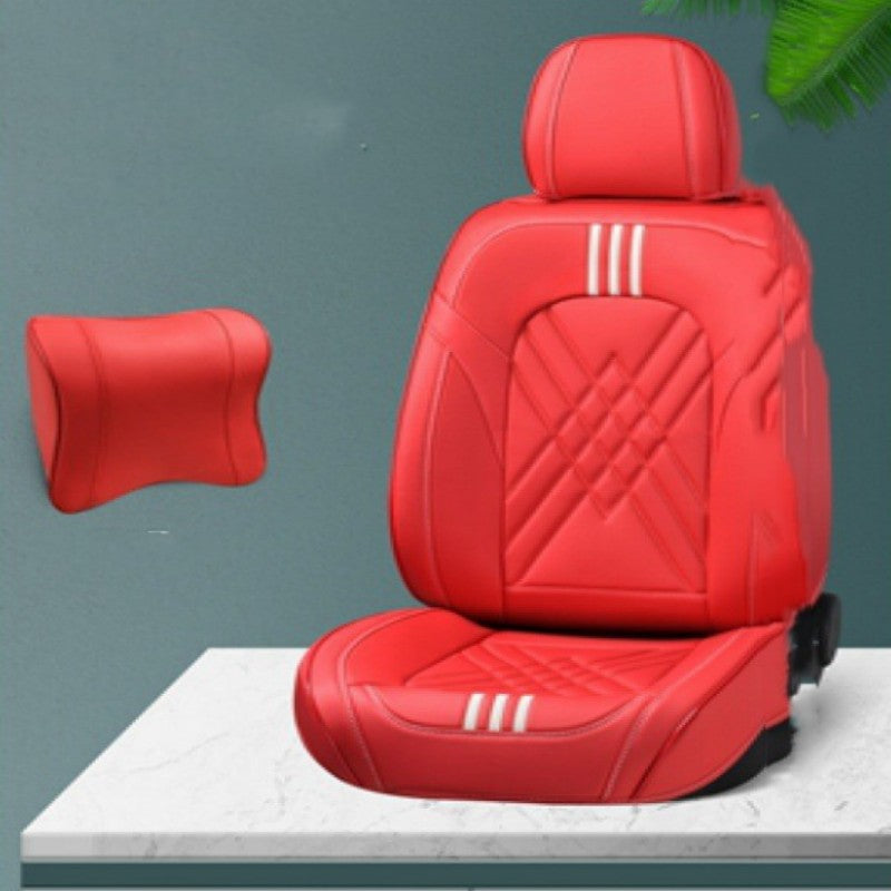 Housse de siège de voiture en cuir entièrement enveloppante avec motif de dessin animé