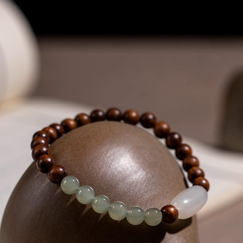 Nanmu Hand String Hetian Jade Bracelet Men's And Women's Accessories