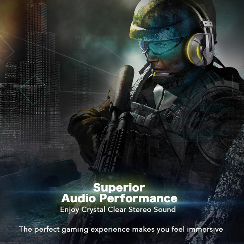 Casque de jeu lumineux sur l'oreille
