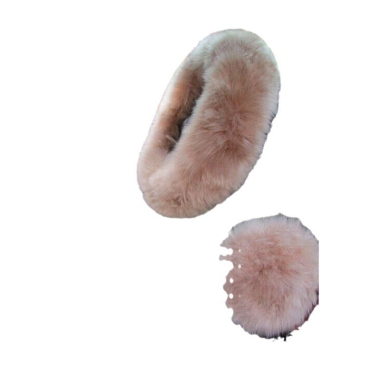 Pure Wool Car Steering Wheel Cover Three-piece Set