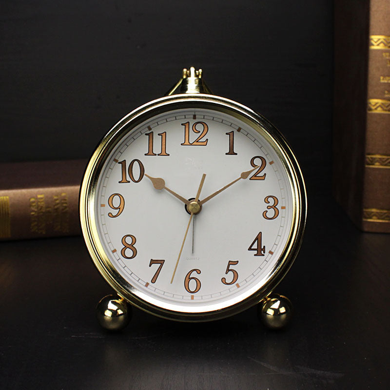 Luxury Gold-plated Silent Metal Alarm Clock