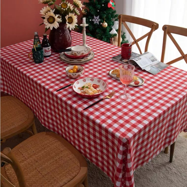 Plaid Tablecloth Christmas Checked Cloth