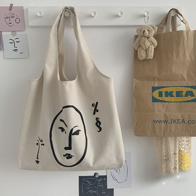 Sac à bandoulière, cartable grande capacité en toile