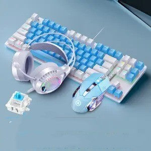 Real Mechanical Keyboard And Mouse Headset Set
