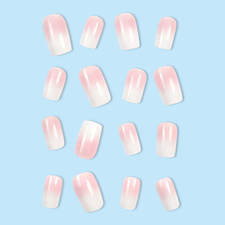 Autocollants d'ongles dégradés en poudre de gelée style doux