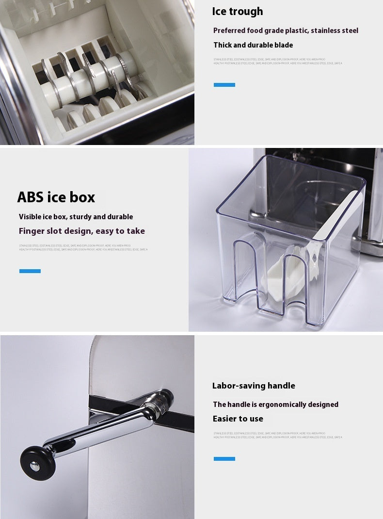 Mini broyeur à glace manuel domestique en acier inoxydable