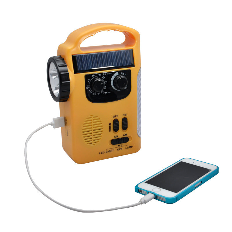 Solar Hand Held Flashlight Multi Function Radio