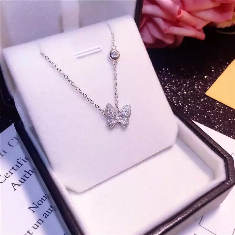 925 Sterling Silver Butterfly Long Necklaces