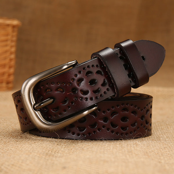 Ceinture creuse en cuir pour femme