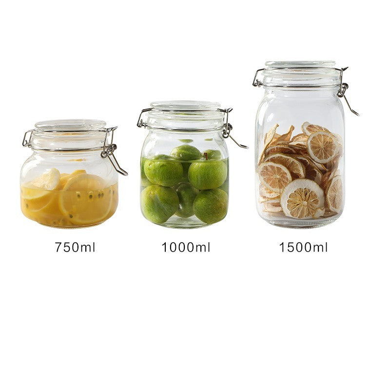 Bocal à thé rond en verre Boîte de conservation alimentaire