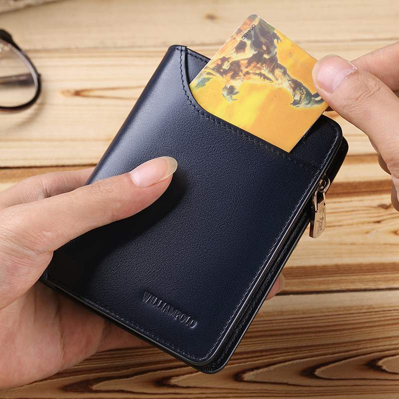 Portefeuille court en cuir pour hommes