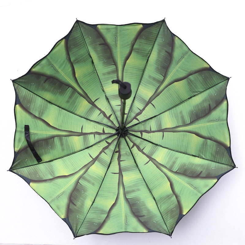 Banana leaf dual-purpose folding umbrella