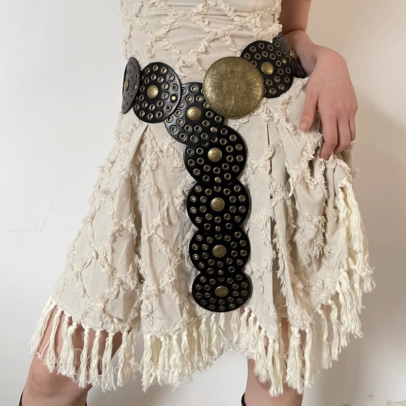 Sceau de taille évidé rond rétro américain