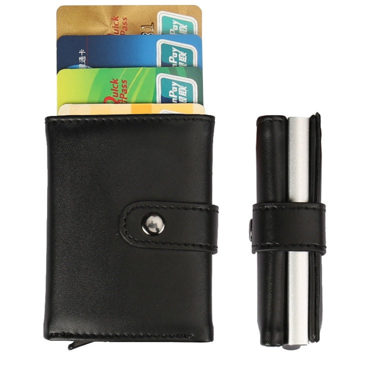 Porte-cartes anti-magnétique en aluminium, porte-brosses antivol, étui à cartes multi-cartes en alliage d'aluminium, porte-monnaie en cuir.