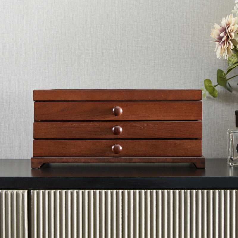 Boîte de Rangement Grande Capacité pour Bijoux Princesse en Bois