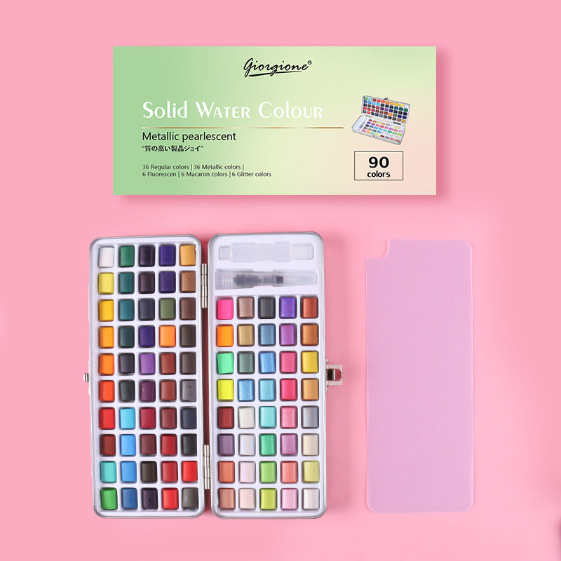 Solid Powder Pearlescent Color Watercolor Paint Set