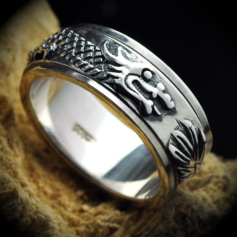 Rotatable Wide Ring Domineering Retro Fashion