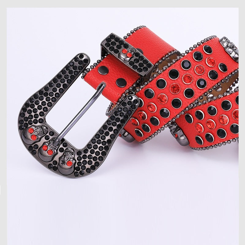 Ceinture strass crâne à la mode et populaire
