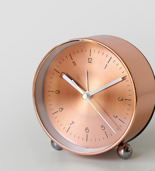 Thick Aluminum Creative Clock Alarm Clock Mute Bedside Clock Luminous