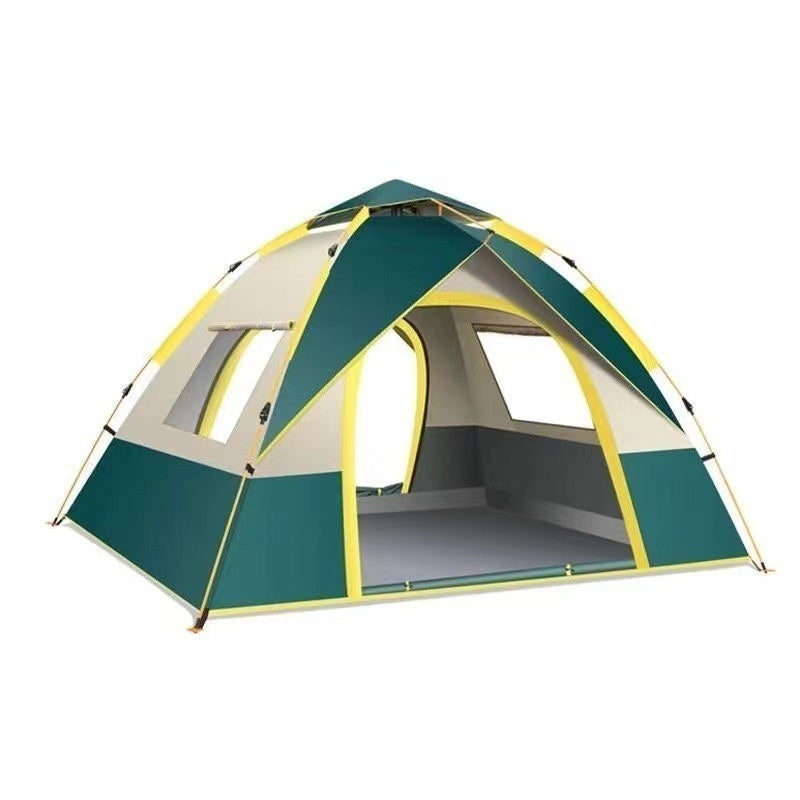 Tente de camping double automatique 3-4 personnes, protection épaisse contre la pluie et le soleil