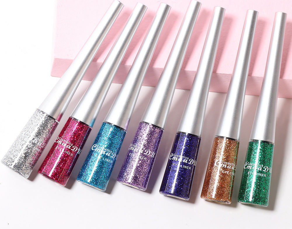 Ensemble d'eye-liners liquides scintillants multicolores créatifs