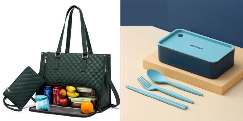 Convenient Commute New Lunch Bag Women's Insulated Lunch Box Women's Leak-proof Large Purse Diagonal Computer Storage