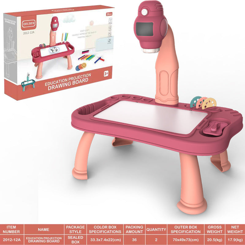 Jouet de table de dessin artistique projecteur LED, tableau de peinture pour enfants, bureau d'arts et d'artisanat, jouets éducatifs et cadeaux d'apprentissage par projection