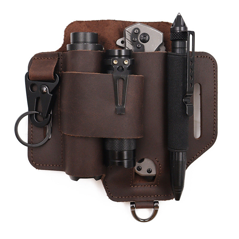 Étui en cuir pour outil tactique EDC Sac de taille de survie sur le terrain