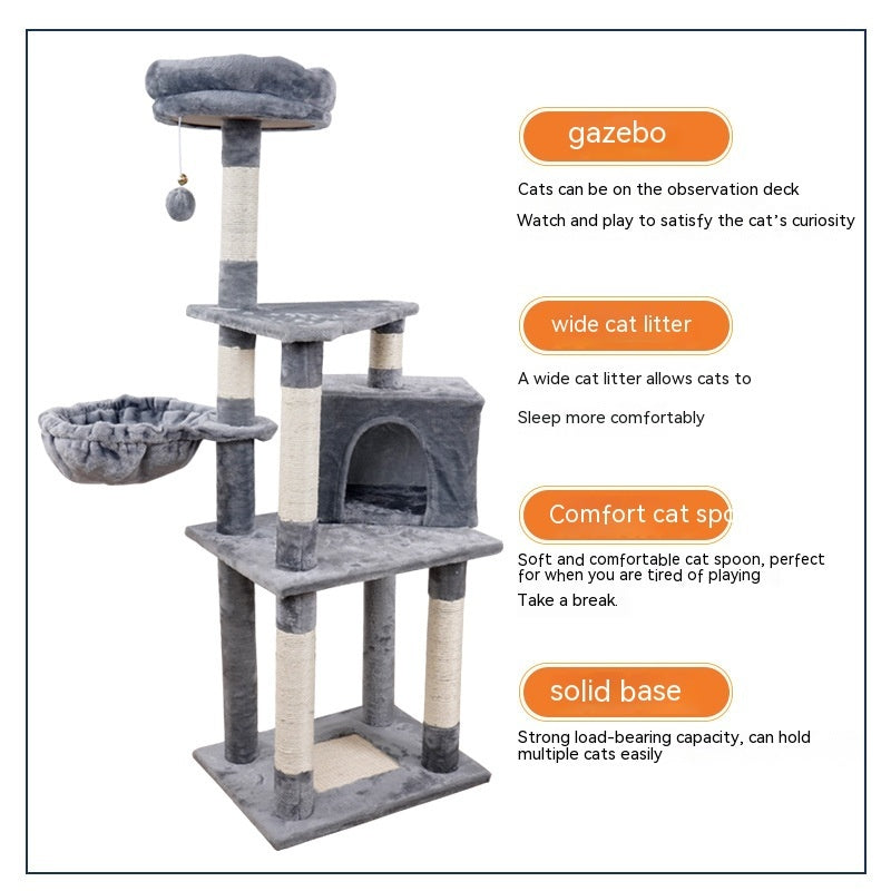 Jouet pour Chat en Bois à Plates-formes Multi-niveaux pour Sauter Chanfreiné