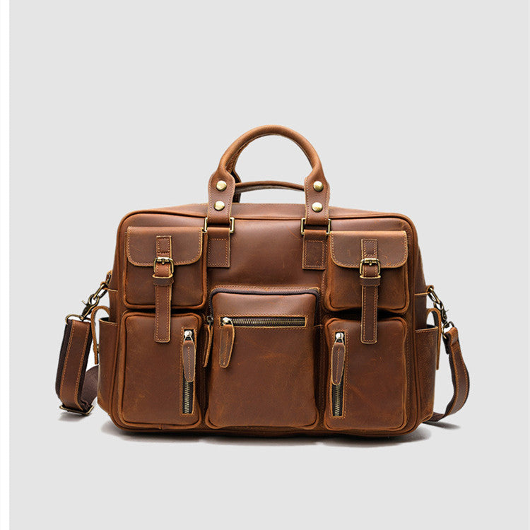 Sac bandoulière en cuir grande capacité pour homme