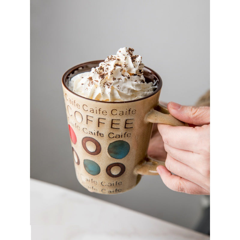 Trendy Ceramic Coffee Cup With Lid Spoon