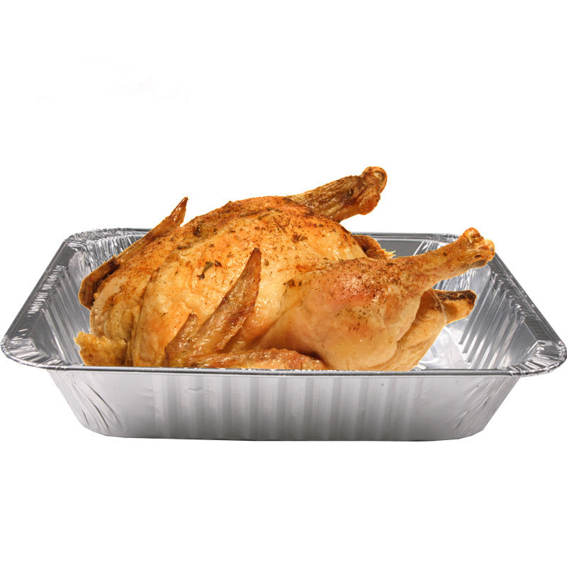 Bandeja de aluminio para hornear rectangular desechable para uso doméstico