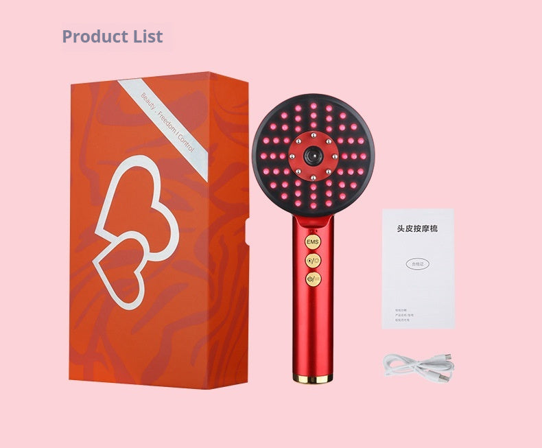 Peigne de massage électrique du cuir chevelu, peigne de massage du cuir chevelu à lumière rouge, appareil de croissance capillaire anti-densité