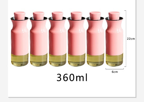 Glass Oil Bottle Stainless Steel Color Kitchen Seasoning Bottle