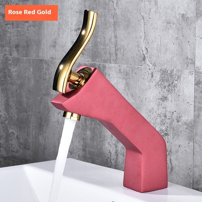 Robinet mélangeur chaud et froid de lavabo, de style européen, couleur givrée, pour hôtel