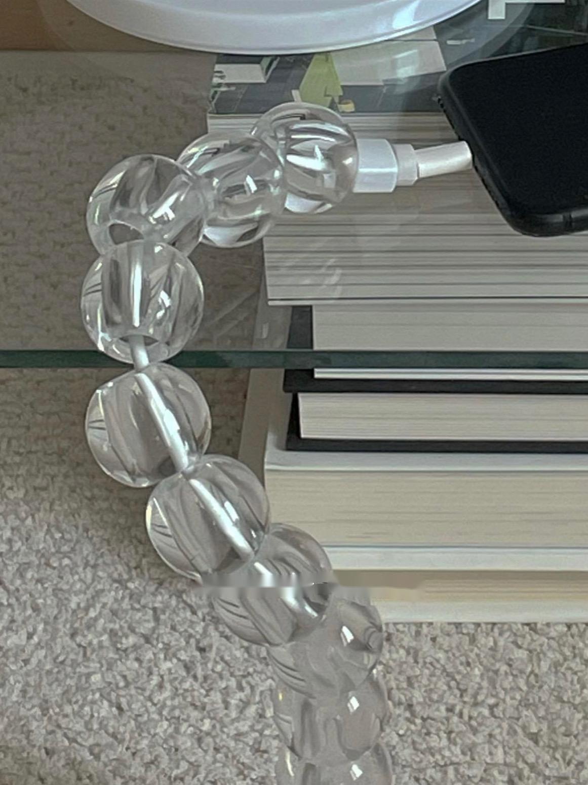 Câble de données de téléphone portable à perles transparentes