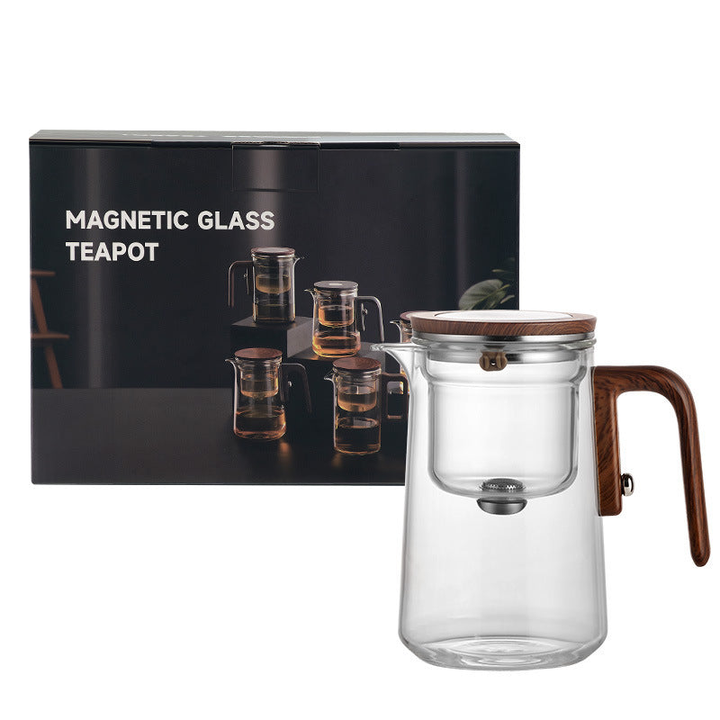 Rodless Teapot Tea And Water Separation Glass Liner Magnetic Suction Elegant Cup 800ml