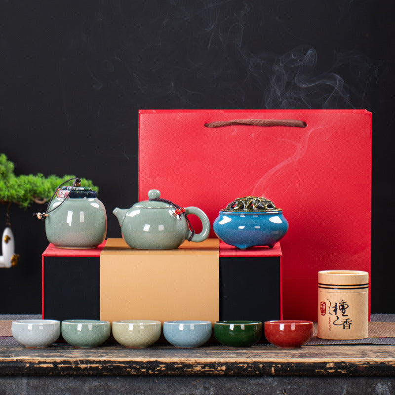 Coffret cadeau de service à thé en céramique, élégant et simple, pour la maison